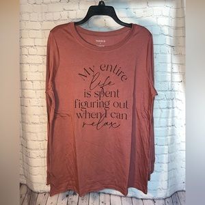NWT Torrid Mauve Longsleeve Graphic Shirt, Size 1